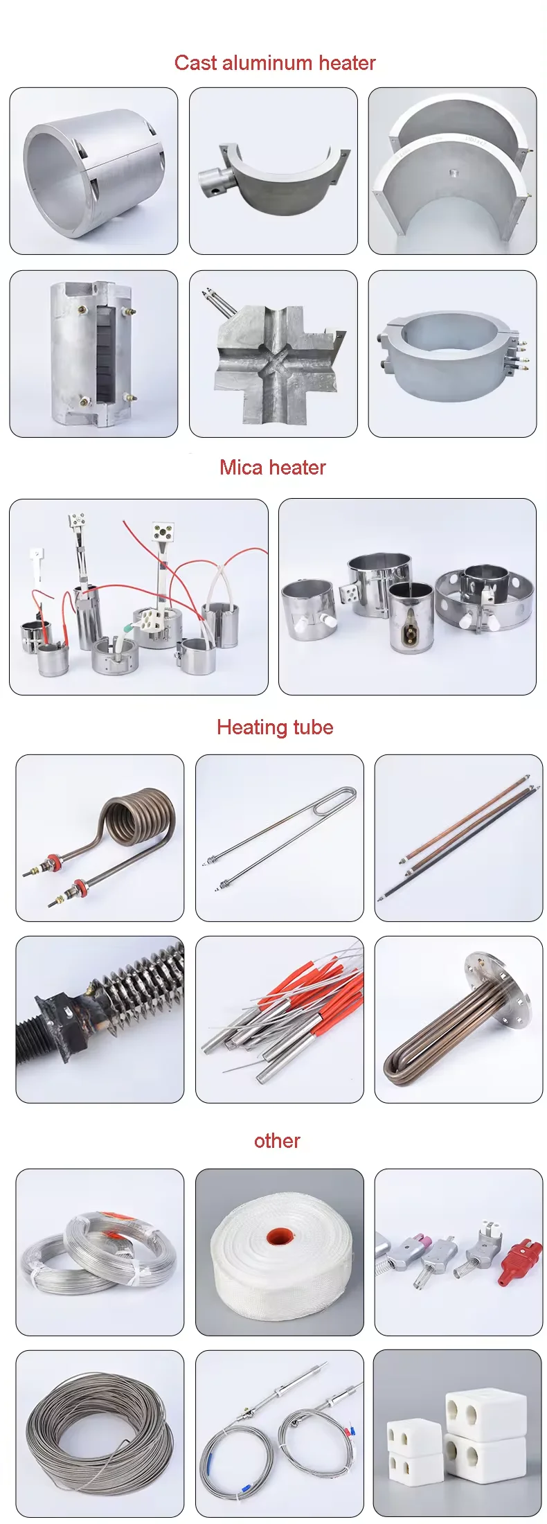 Stainless Steel Aluminum Induction Ceramic Heater Band Extruder Head first3 sheet